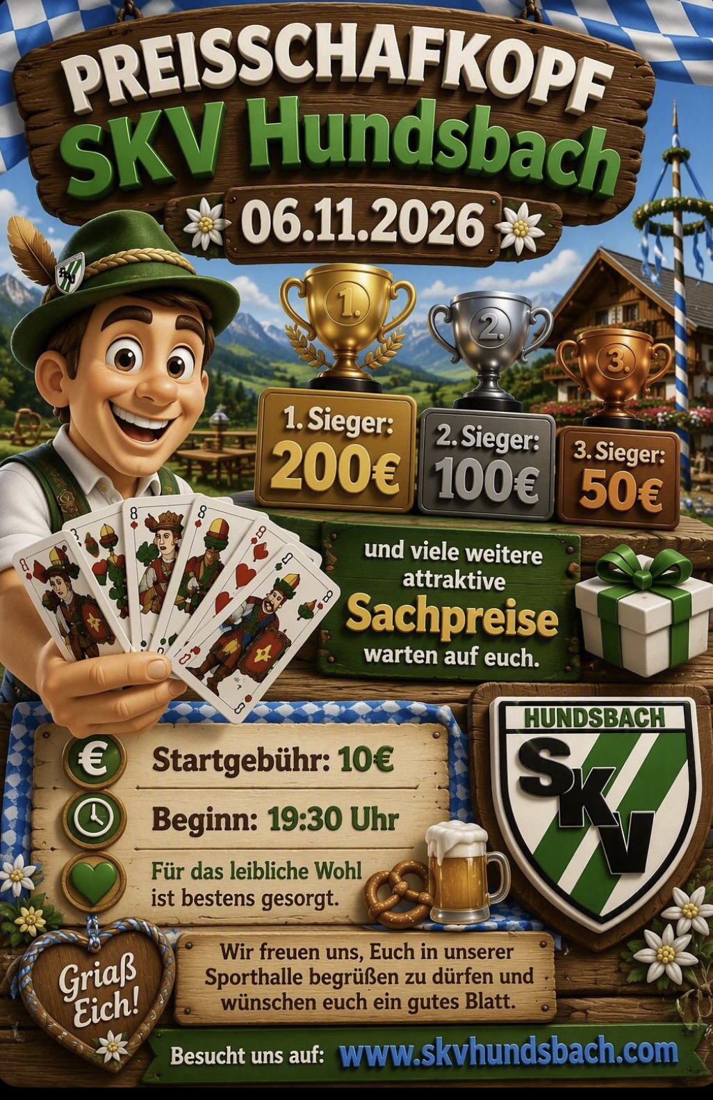 Flyer zum Schafkopfrennen in Eußenheim - Hundsbach